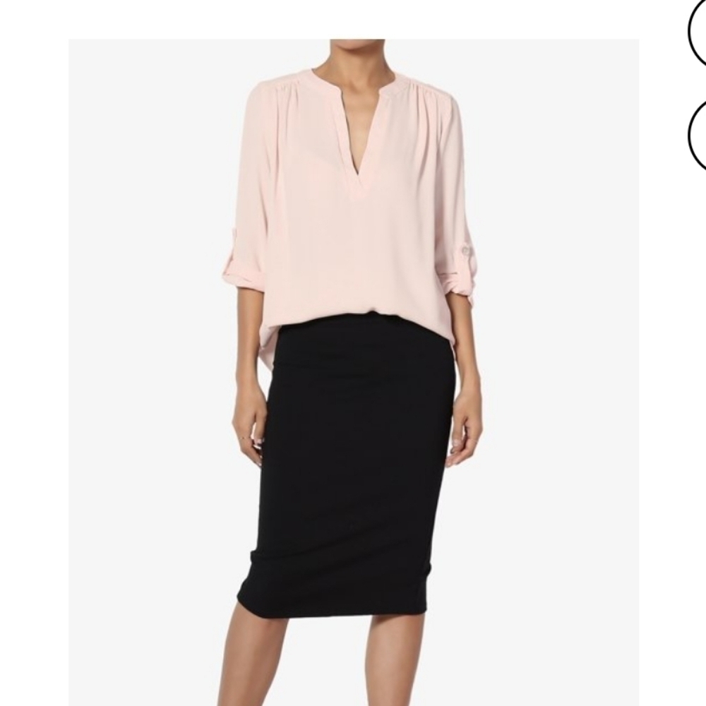 Nwt Loft blush v Neck Flowy tunic shirt top XSMALL Petite